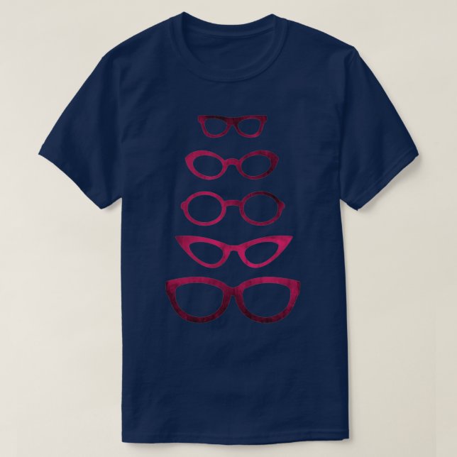 Camiseta Lentes Oscuras Y Rojas En Diversas Formas (Diseño del anverso)