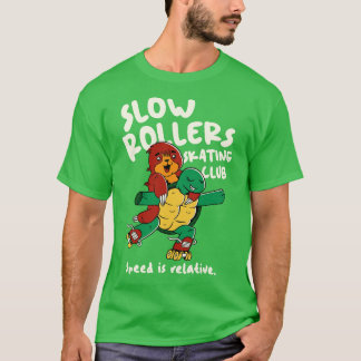 Camiseta Lento Rollers Club de Patinaje Divertido Tortuga y
