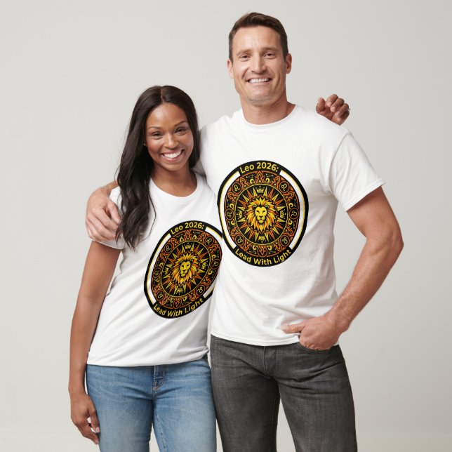 Camiseta Leo 2026 Zodiac Mandala | Lion Fire Sign Astrology (Unisexo)
