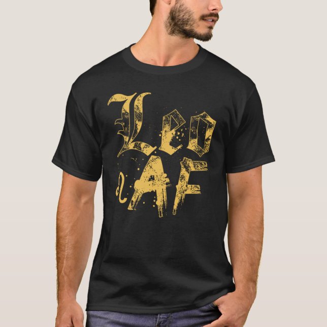 Camiseta Leo AF Rótulo Zodiaco Horoscopio Astrología Cumple (Anverso)