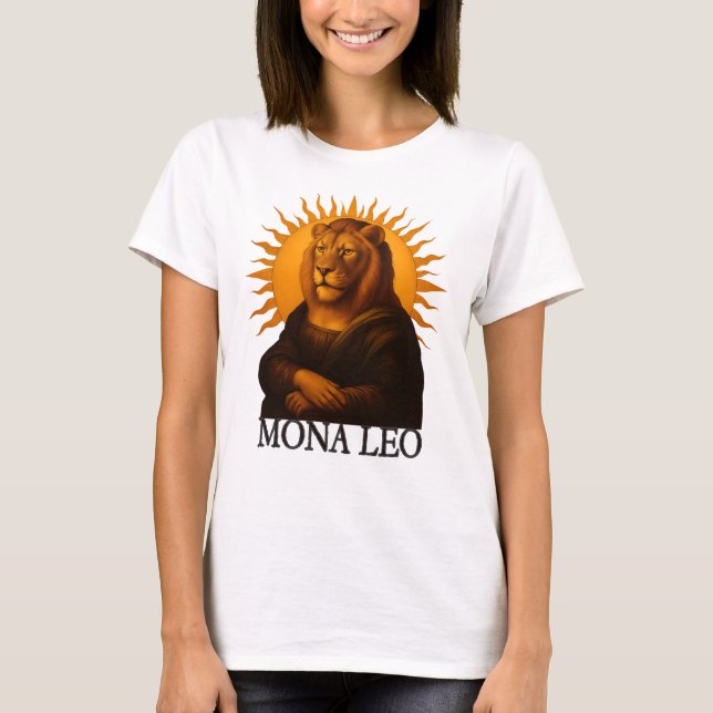 Camiseta Leo astrology birth sign zodiac lion mona lisa (Anverso)