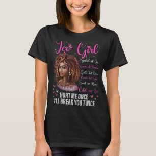 Camiseta Leo Chica Negro Reina Zodiac Cumpleaños Afro Natur