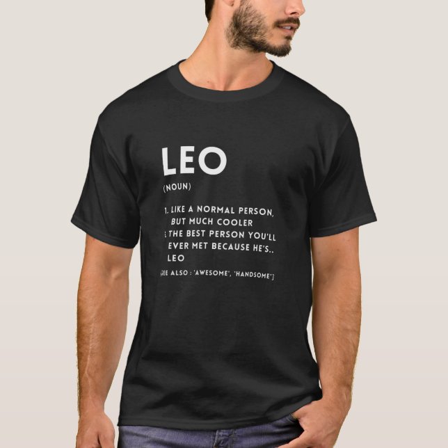 Camiseta LEO Definition Funny Nombre Personalizado Para Gua (Anverso)