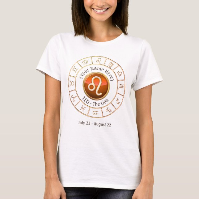 Camiseta Leo - el Rótulo del zodiaco del león (Anverso)
