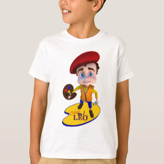 Camiseta Leo en fondo amarillo de la paleta