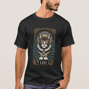 Camiseta Leo Gato Zodiaco Sol Melena Real Pose Regio