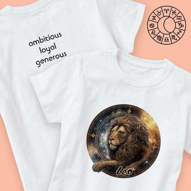 Camiseta Leo Gold y Black Watercolor Zodiac T-Shirt (Subido por el creador)