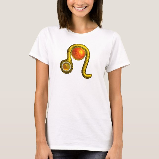Camiseta LEO, Golden, Zodoac Birthday Jewel (Anverso)