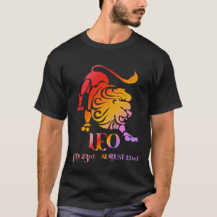 Camiseta Leo la Astrología de los Leones Zodiac Rojo y Nara