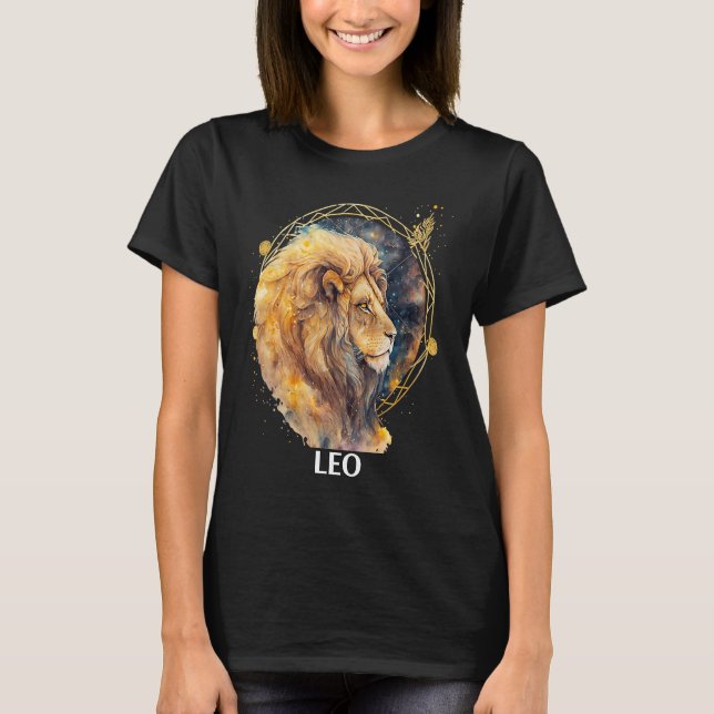Camiseta Leo León Astrológico Fire Zodiac Rótulo Sun Gobern (Anverso)