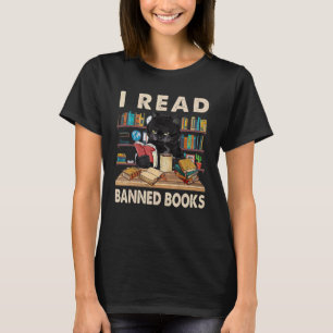 Camiseta Leo Libros Prohibidos Humor Desagradable Gato Negr
