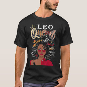 Camiseta Leo Natural Hair Black Chica Magic Melanin Queen