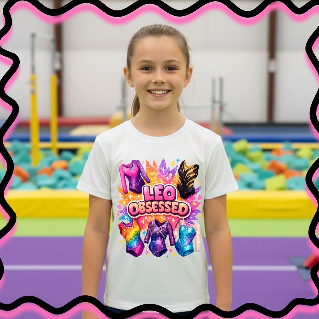 Camiseta Leo Obsessed Colorful Girls Gymnastics Leotard (Subido por el creador)