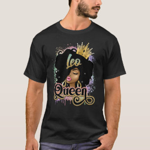 Camiseta Leo Queen Birthday Melanin Leo Black Chica