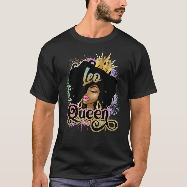 Camiseta Leo Queen Birthday Melanin Leo Black Chica (Anverso)