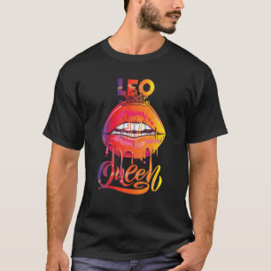 Camiseta Leo Queen Gradiente Color Zodiac Cumpleaños