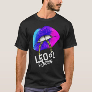 Camiseta Leo Queen Lips Zodiac Horoscope Chicas Nacidas