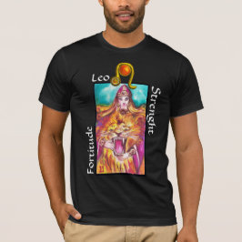CAMISETA LEO, STRENGHT TAROT ASTROLOGY ZODIAC RÓTULO DE CUM