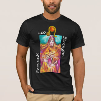 CAMISETA LEO, STRENGHT TAROT ASTROLOGY ZODIAC RÓTULO DE CUM
