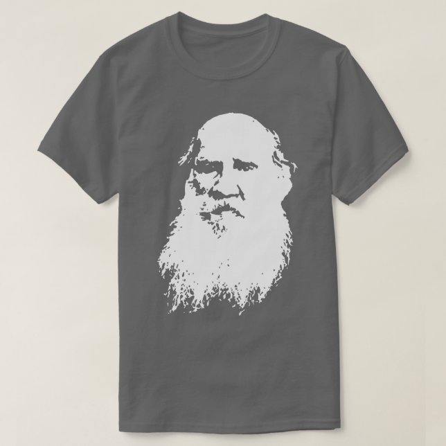 Camiseta Leo Tolstoy White En Negro (Diseño del anverso)