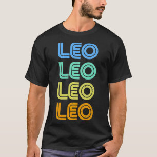 Camiseta Leo Vintage Retro Zodiac Rótulo Leo Constellation 