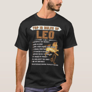Camiseta Leo Zodiac Cumpleaños Gift Las 10 Principales Regl