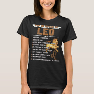 Camiseta Leo Zodiac Cumpleaños Gift Las 10 Principales Regl