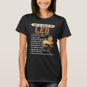 Camiseta Leo Zodiac Cumpleaños Gift Las 10 Principales Regl