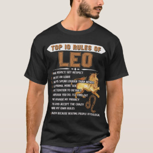 Camiseta Leo Zodiac Cumpleaños Gift Las 10 Principales Regl