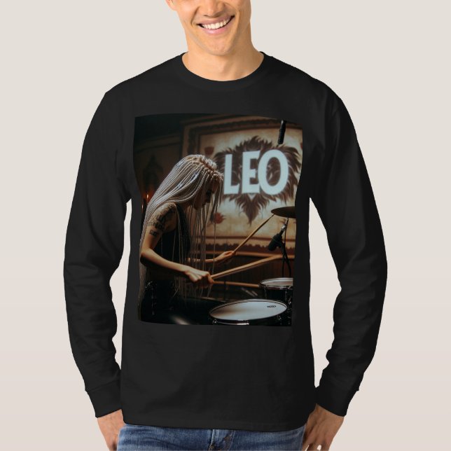 Camiseta Leo Zodiac Musician Drums (Anverso)