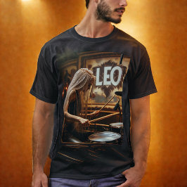 Camiseta Leo Zodiac Musician Drums