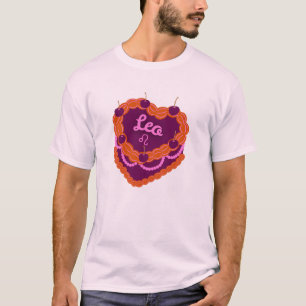 Camiseta Leo Zodiac Pastel Heart Birthday Cake