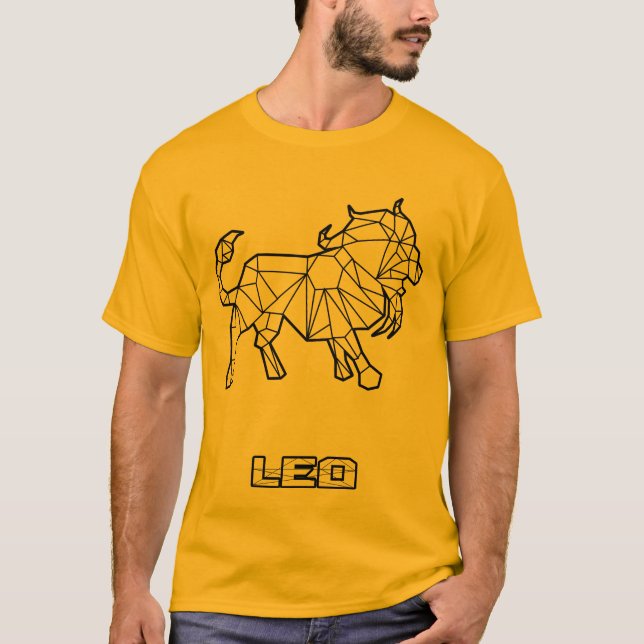 Camiseta Leo Zodiac Rótulo T-Shirt (Transparente) (Anverso)