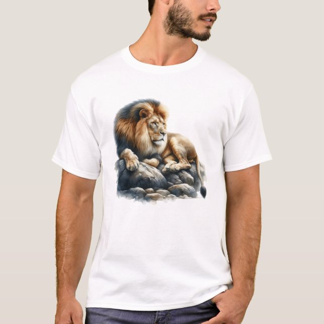 Camiseta León acuarela (Anverso)