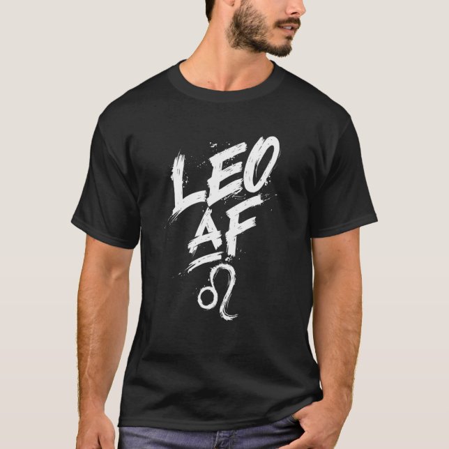 Camiseta León Af Rótulo Zodiaco Símbolo de Astrología del H (Anverso)