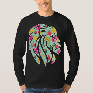 Camiseta León africano con patrón de fruta tropical