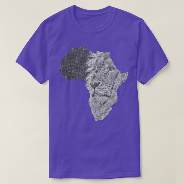 Camiseta León africano que grava el tae safari africano (Diseño del anverso)