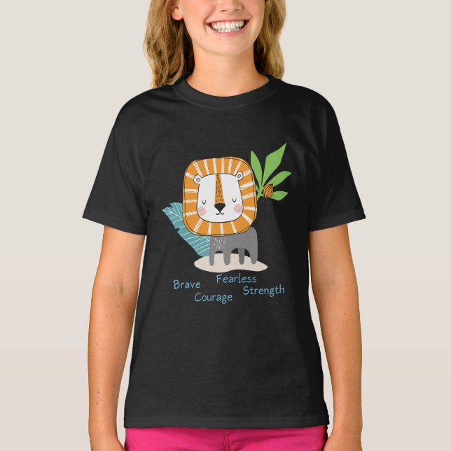Camiseta León - Animal fuerte - Educar a los niños (Anverso)