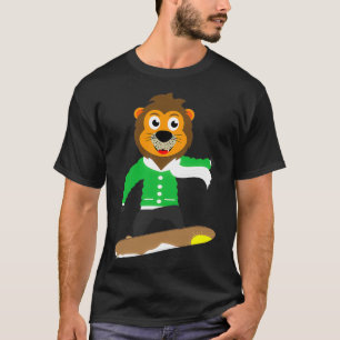 Camiseta León Animal Snowboard Deporte de Invierno