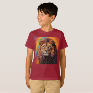 Camiseta león arcoiris