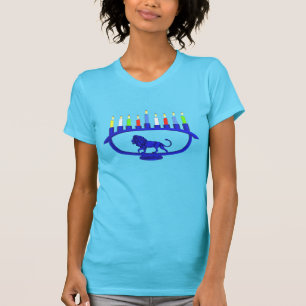 Camiseta León azul Menorah
