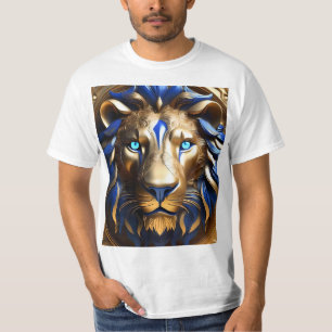 Camiseta León Azul Zafiro y Dorado,