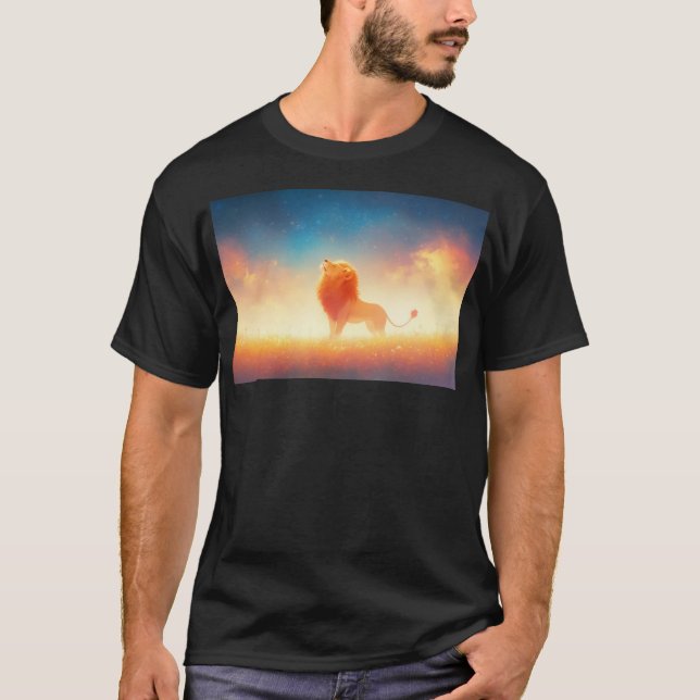 Camiseta León bañado en el abrazo del atardecer (Anverso)