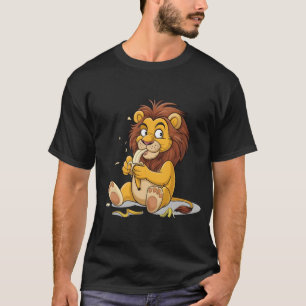 Camiseta León barato comiendo un plátano
