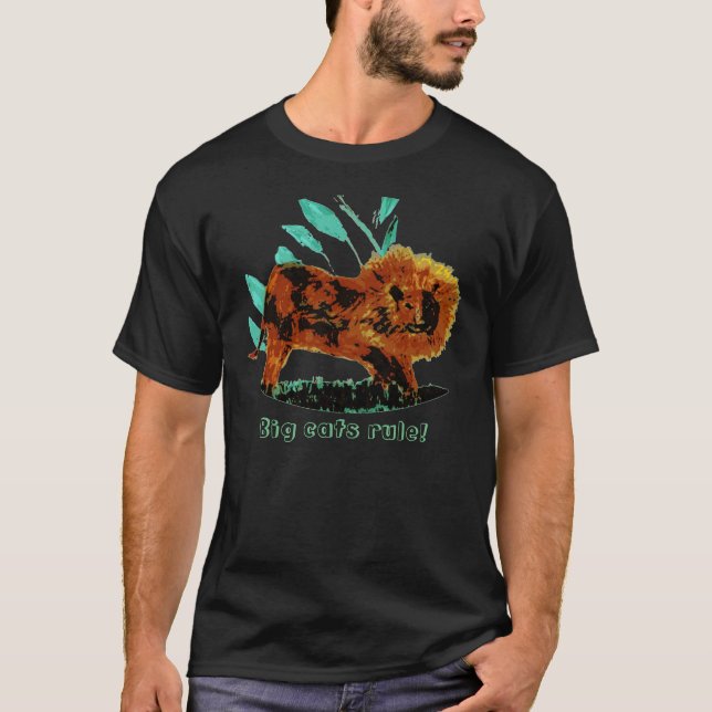 Camiseta Leon Big Cats Gracioso Texto (Anverso)
