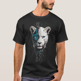 Camiseta León Blanco de Ojos Azules | Gráfico de L