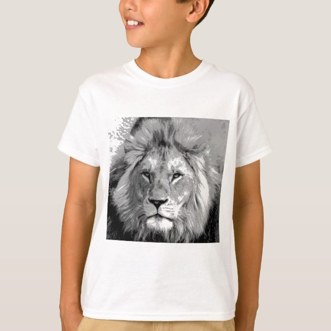 Camiseta León blanco negro (Anverso)