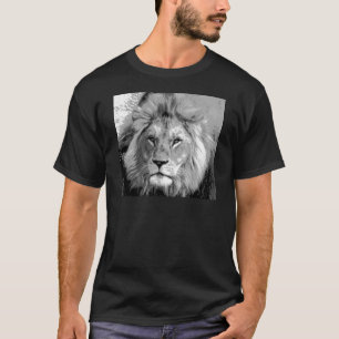 Camiseta León blanco negro