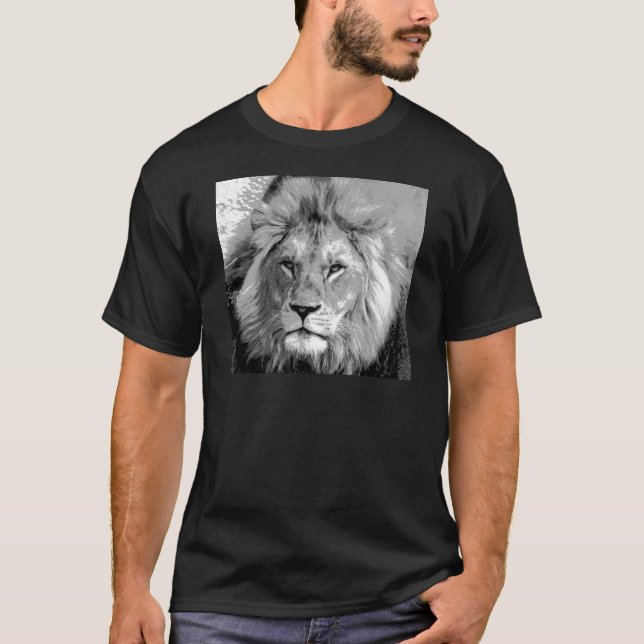 Camiseta León blanco negro (Anverso)