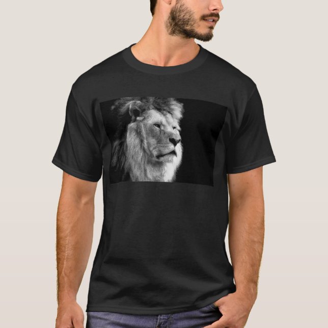Camiseta León blanco negro (Anverso)